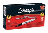 SHARPIE S0750900 TWIN TIP BLACK PENS (12)