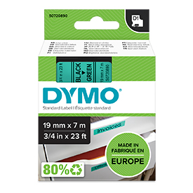 DYMO 45809 19MM BLACK ON GREEN