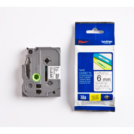 Brother+P-Touch+Tape+6mm+Black%2FClear+TZE111