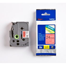 Brother+P-Touch+24mm+Tape+Laminated+Black+on+Red+TZe451